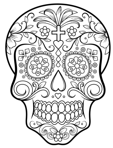 Sugar Skull Coloring Page